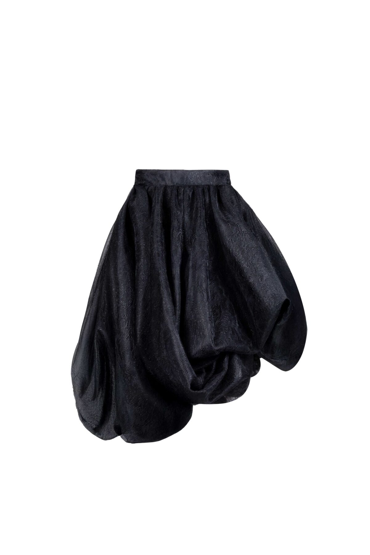 Voluminous High-Low Chantilly Lace Skirt