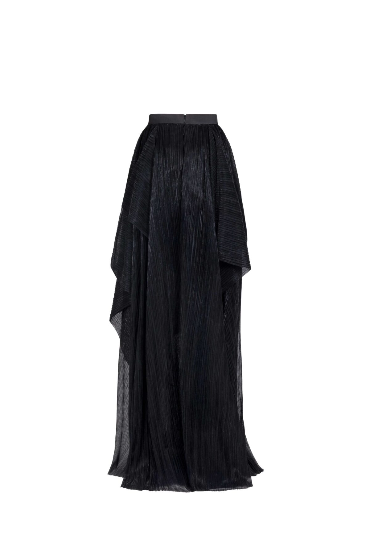 Luminous Black Tulle Plissé Skirt