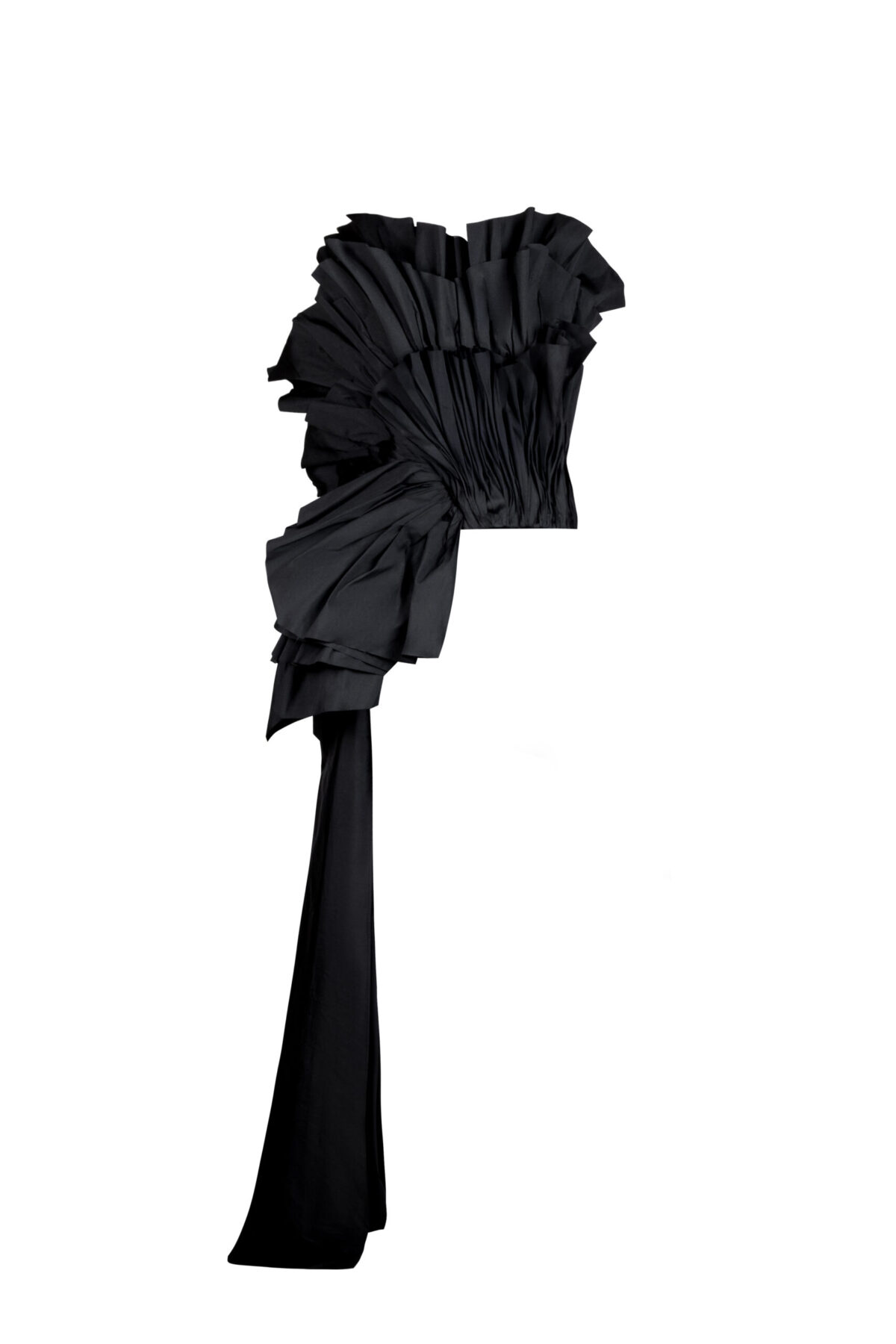 Obsidian Black Ruffled Cinched Top