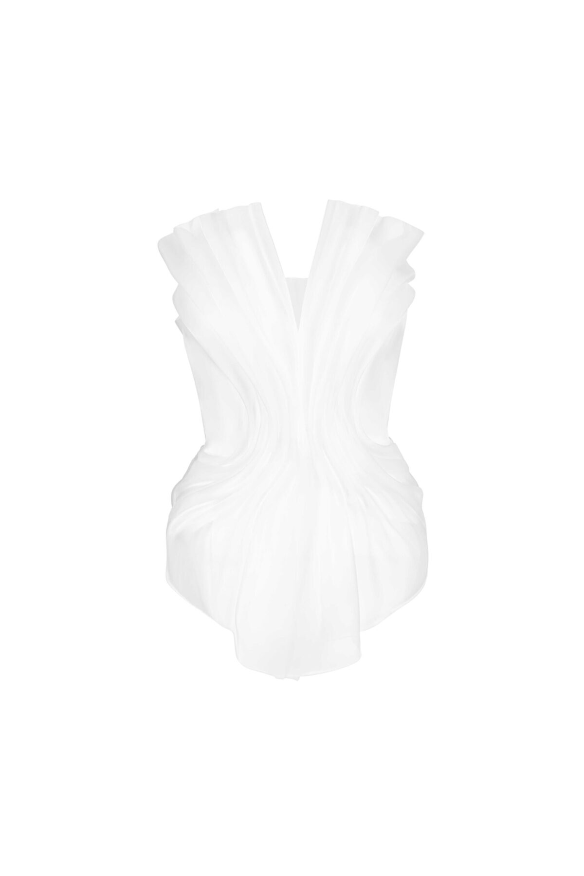 Spiral Fluid Organza and Crepe Corset
