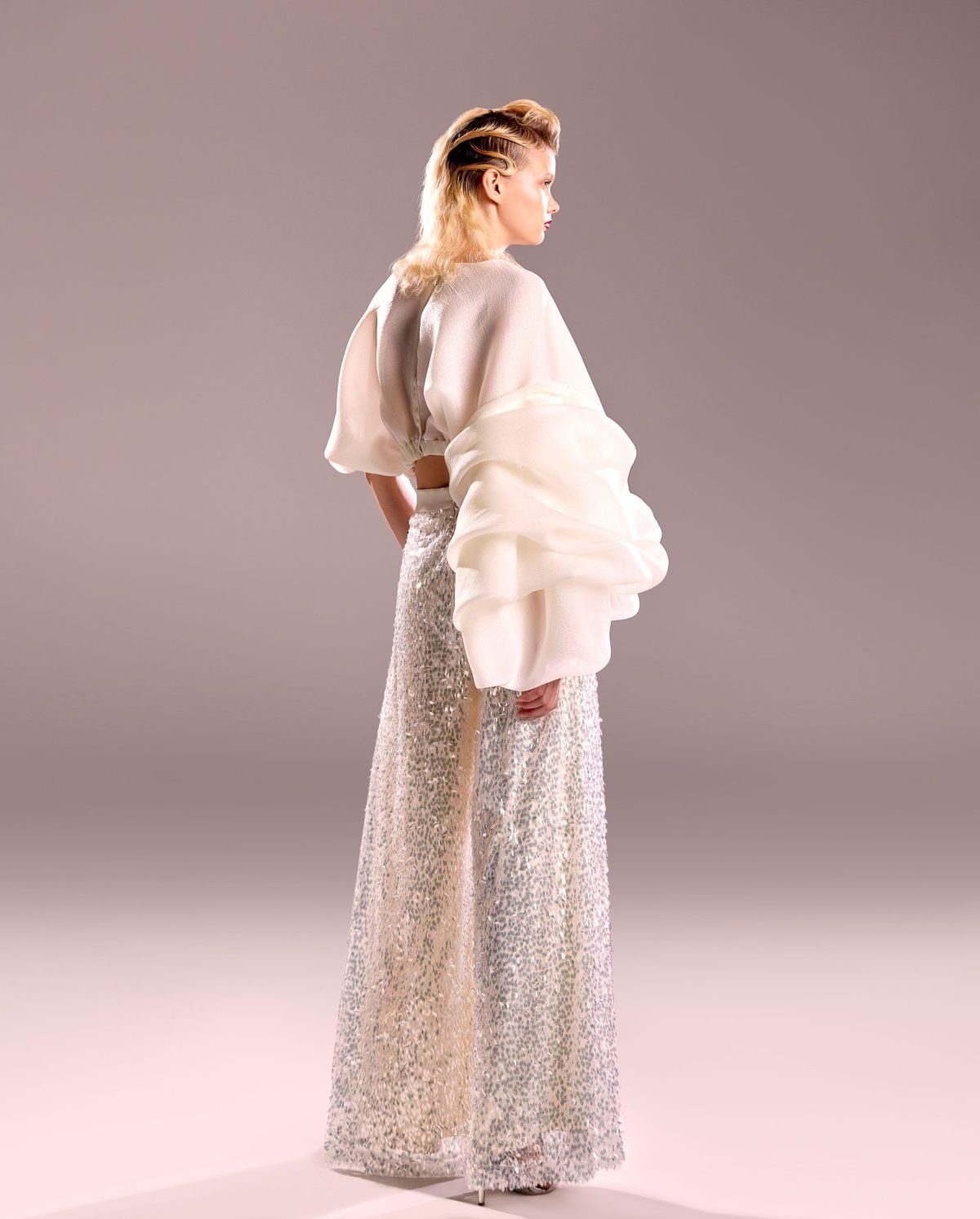 Flared Paillette Pants