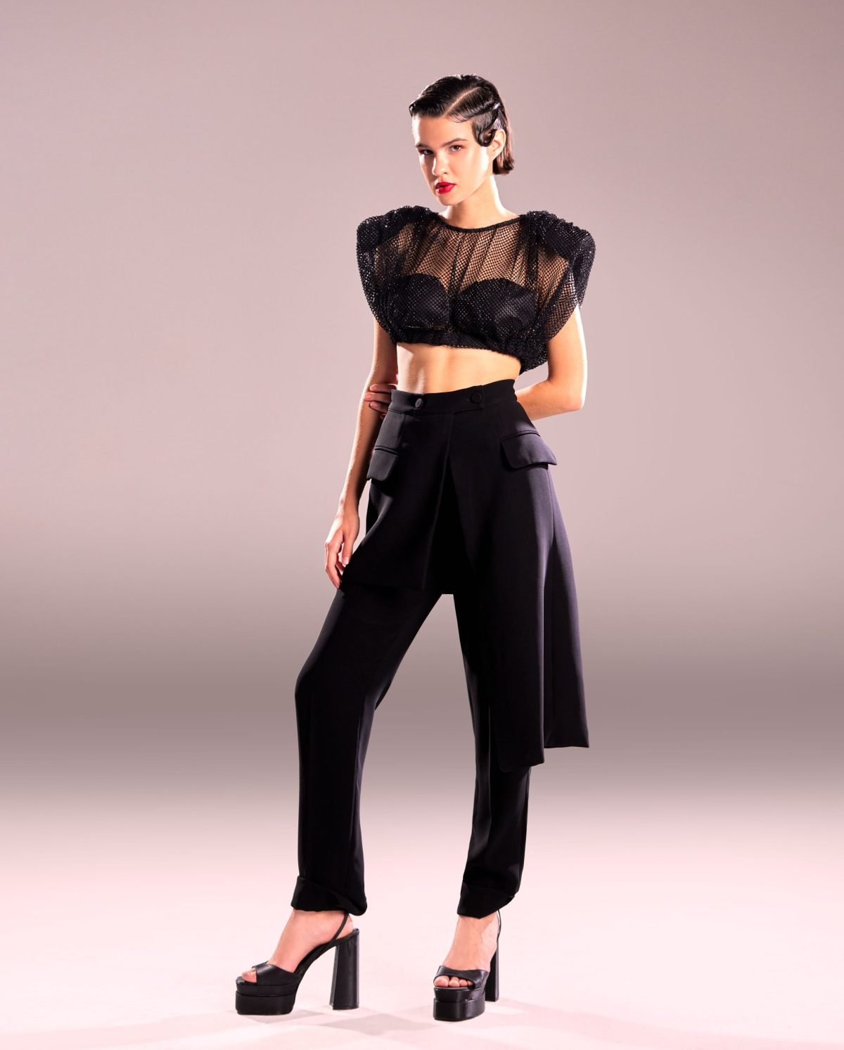 Black Peplum Pants