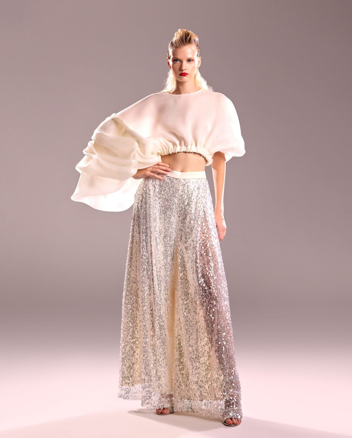 Flared Paillette Pants