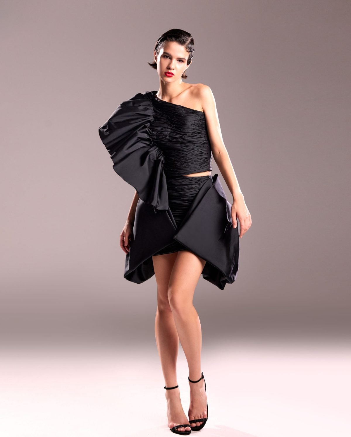 Draped Black Skirt