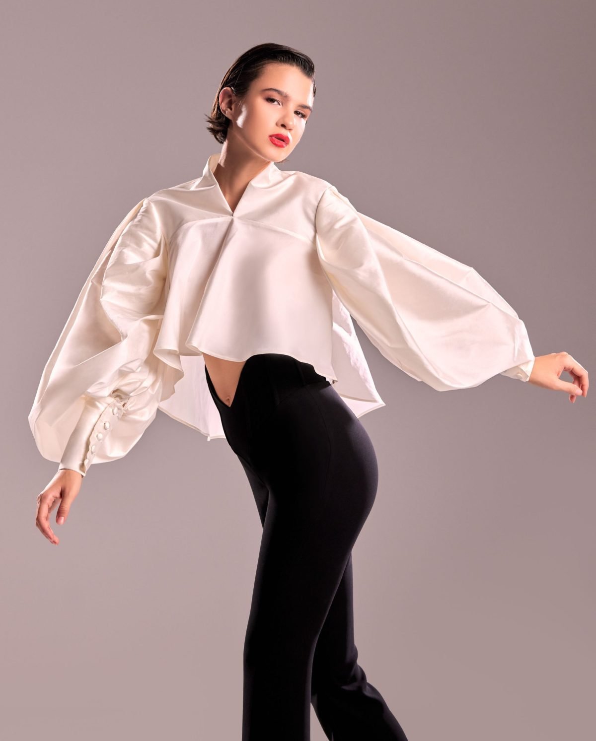 Taffeta Cropped Shirt