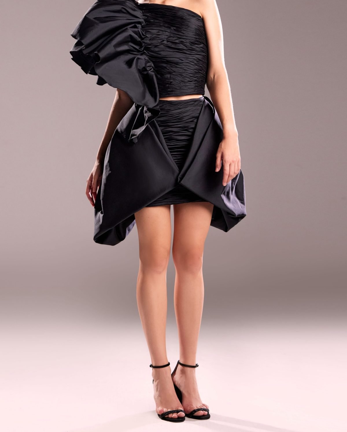 Draped Black Skirt