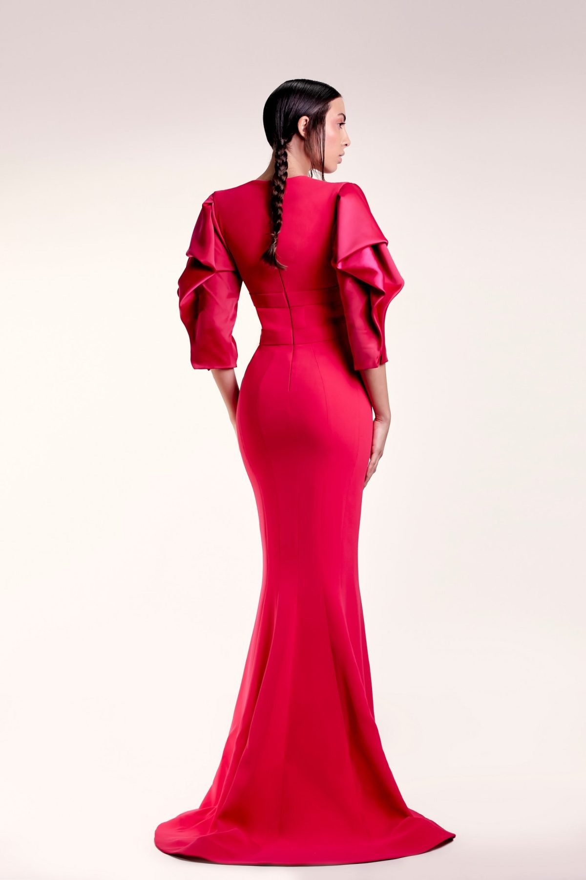 Cut Out Sleeves Crepe Dress