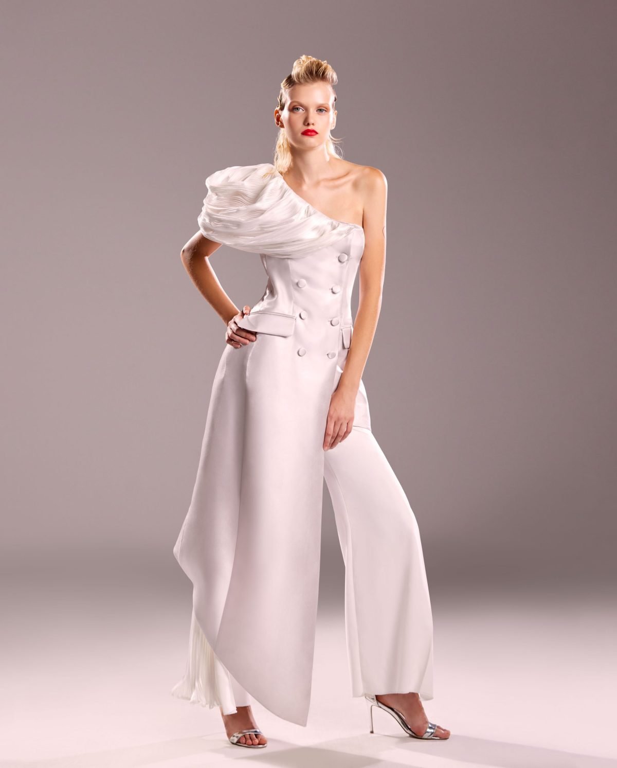 Crepe and Organza Pants