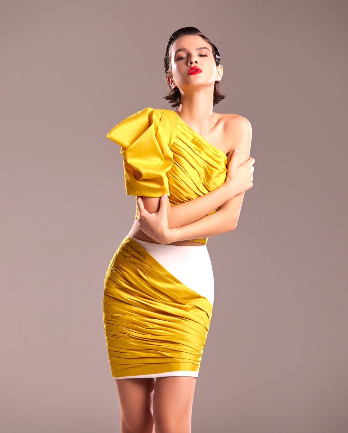 Draped Yellow Top