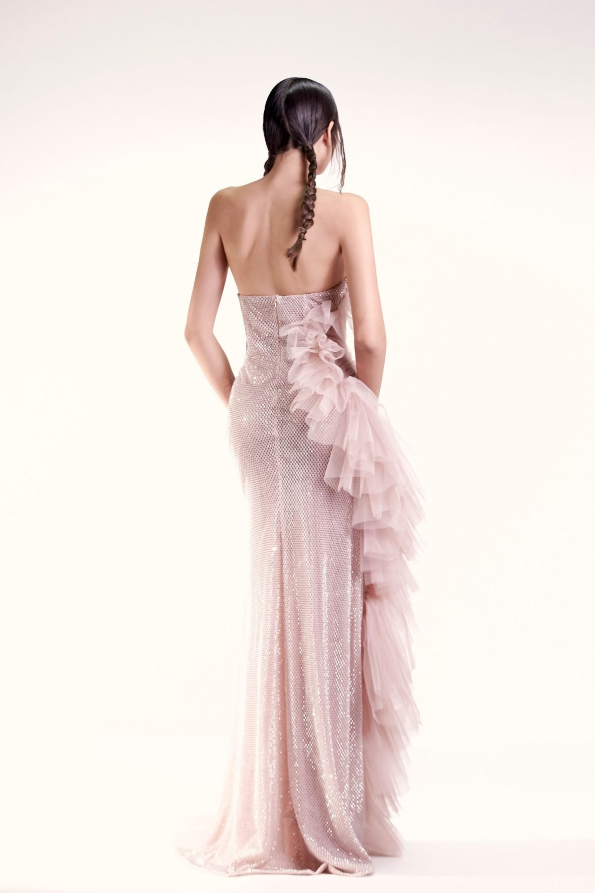 Ruffled Crystallized Pink Dress
