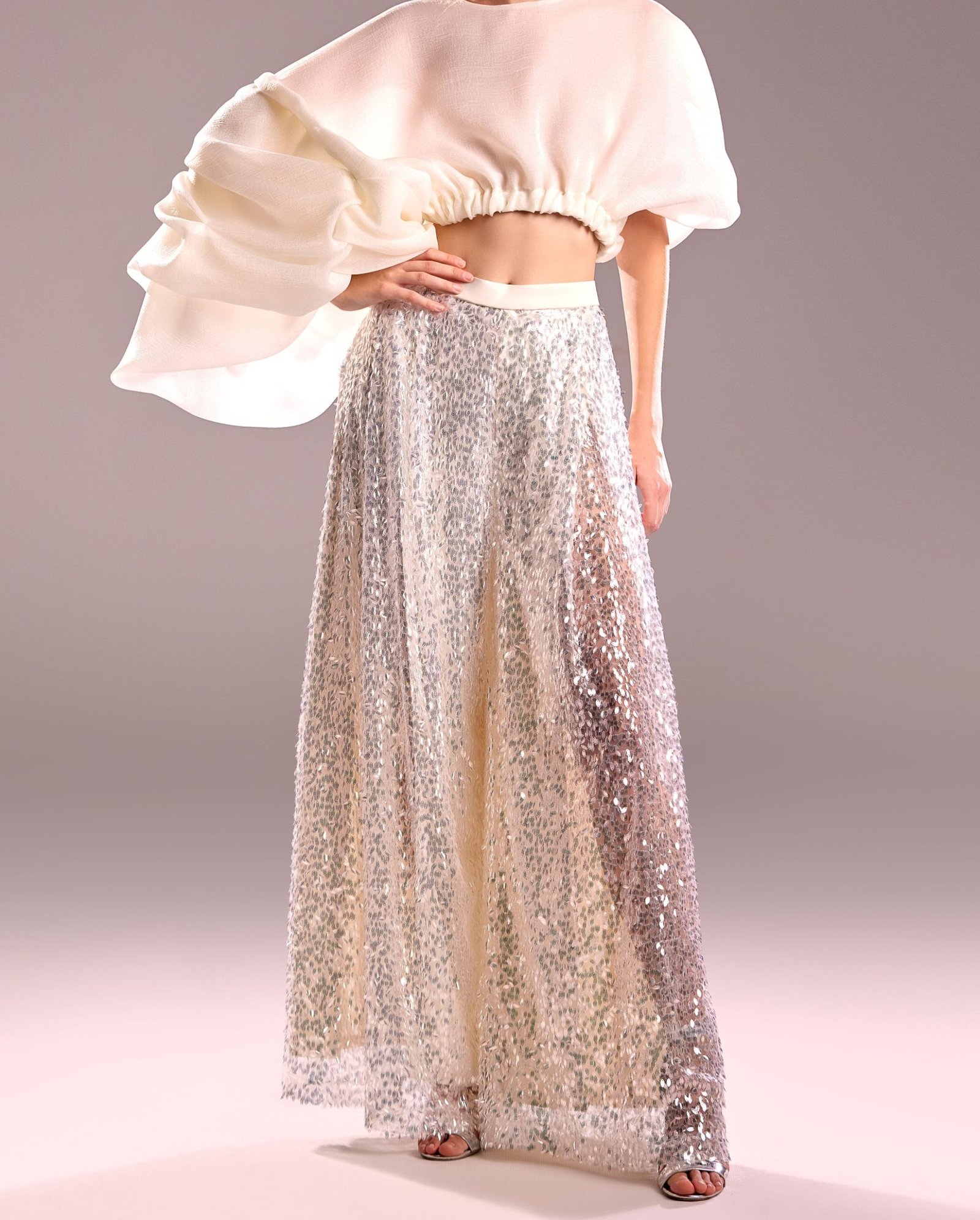 Flared Paillette Pants