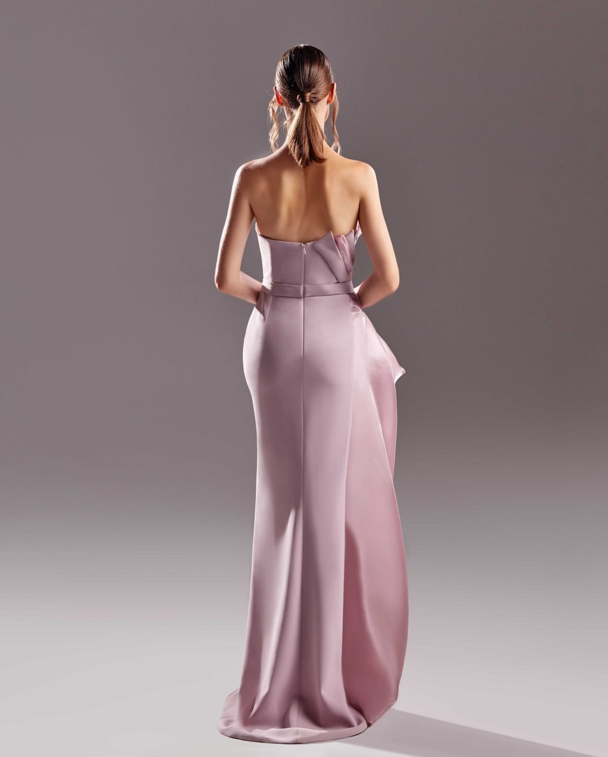 Overlapping Crepe and Organdie Pink Dress