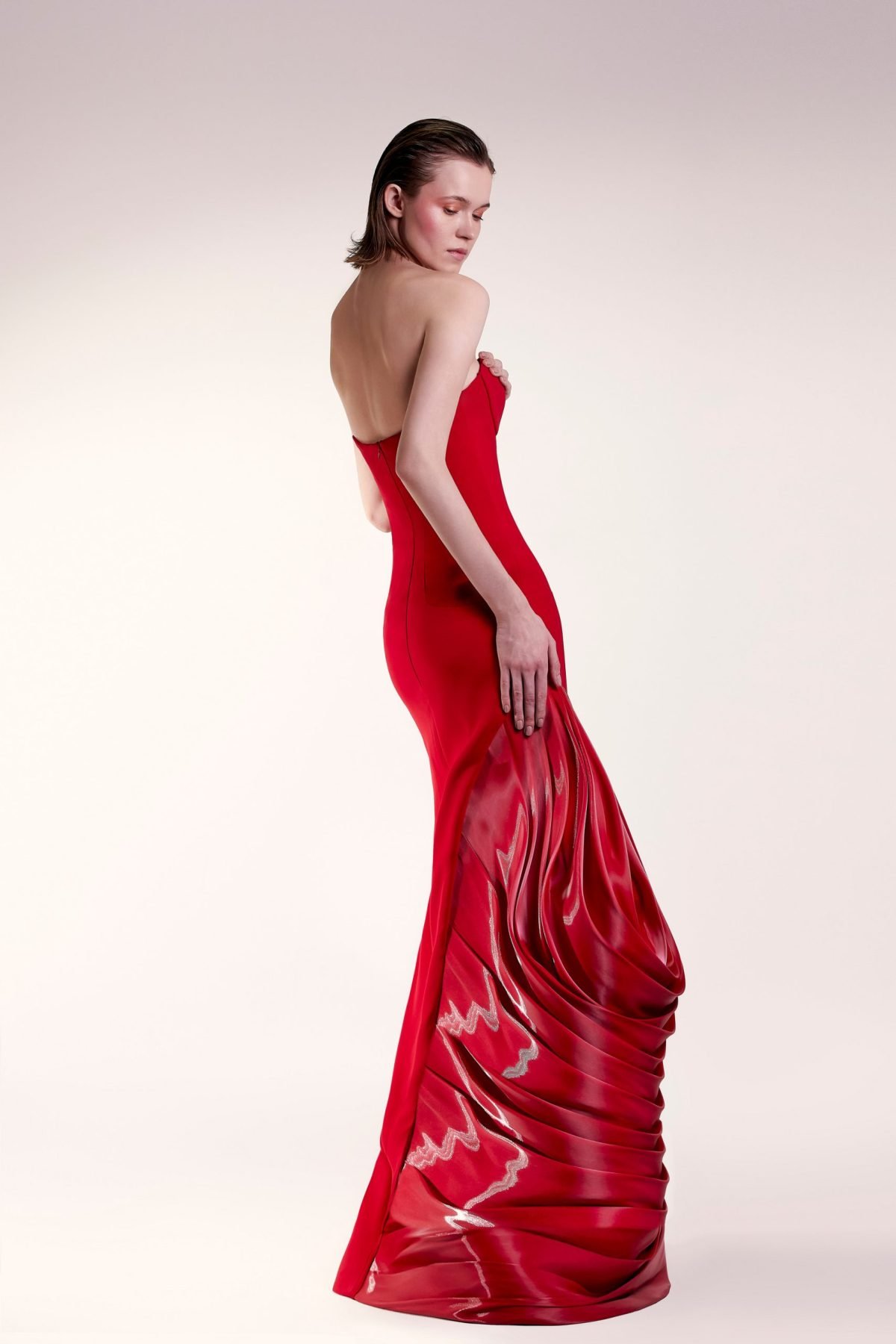 Seductive Tear Drop Red Dress