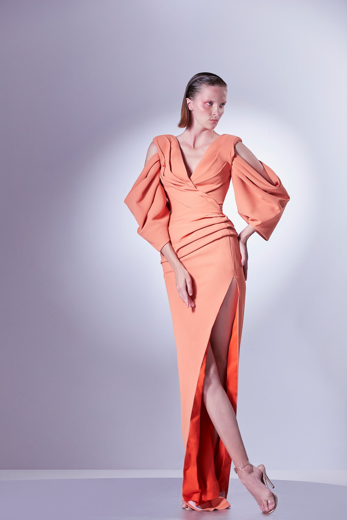 Loose Sleeves Crepe Dress