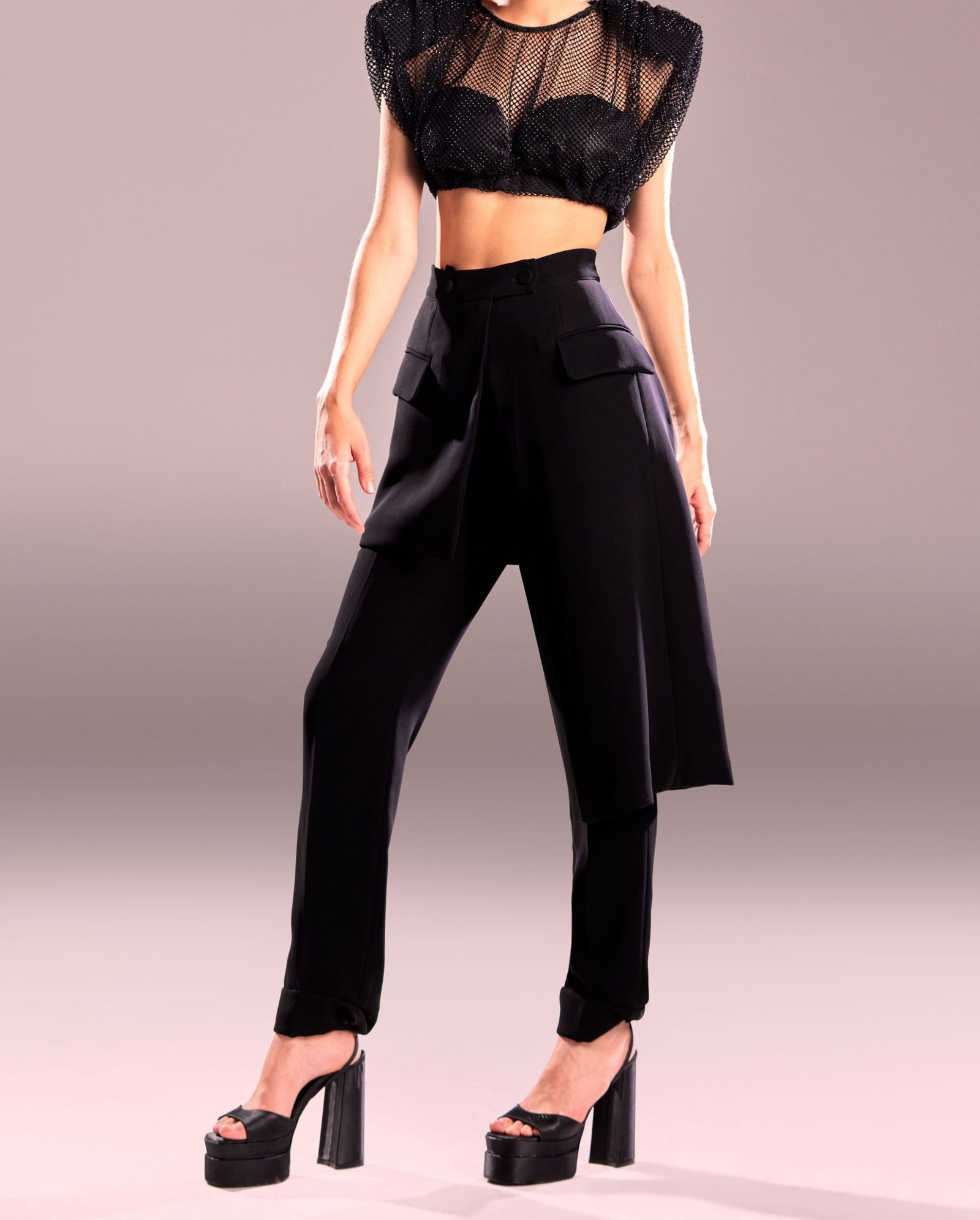 Black Peplum Pants