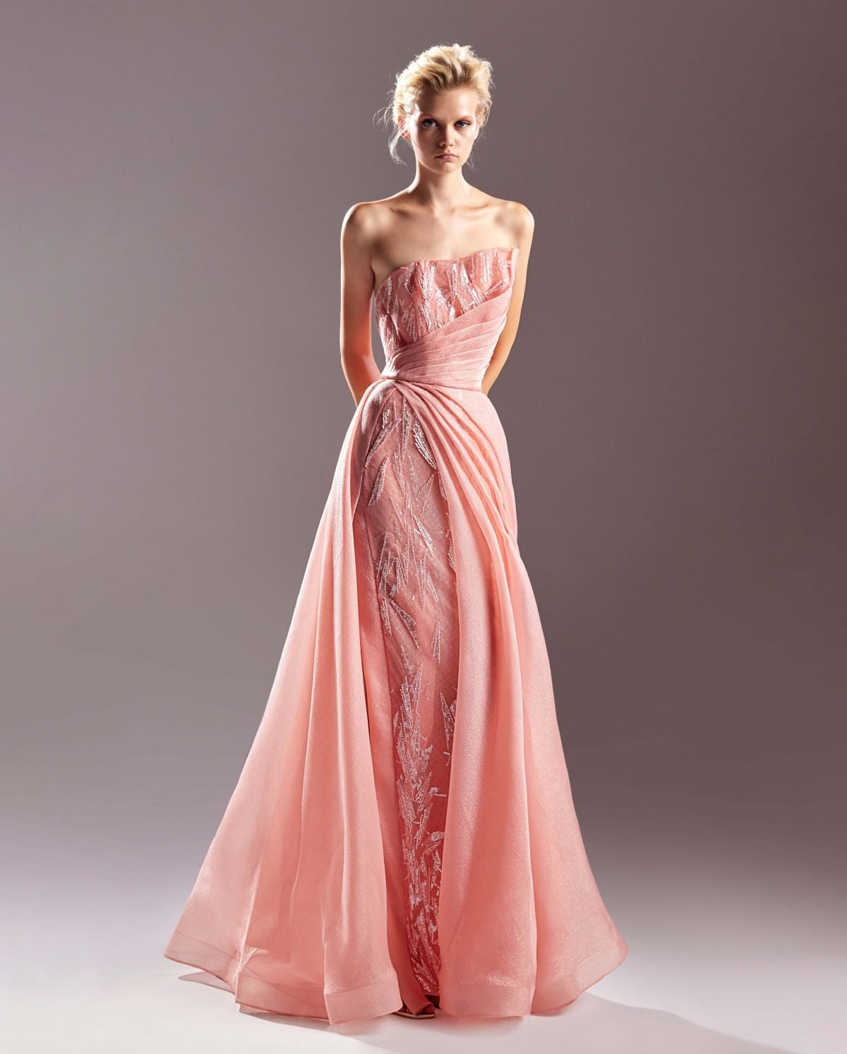 Lace Sequins Coral Dress