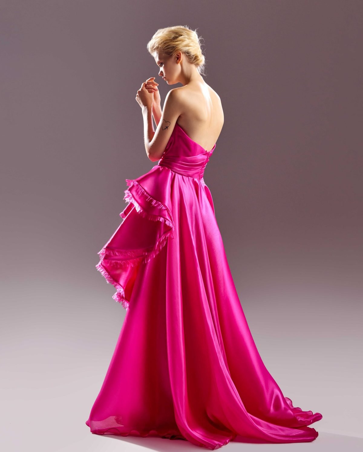 Flowy Fuscia Organdie Dress