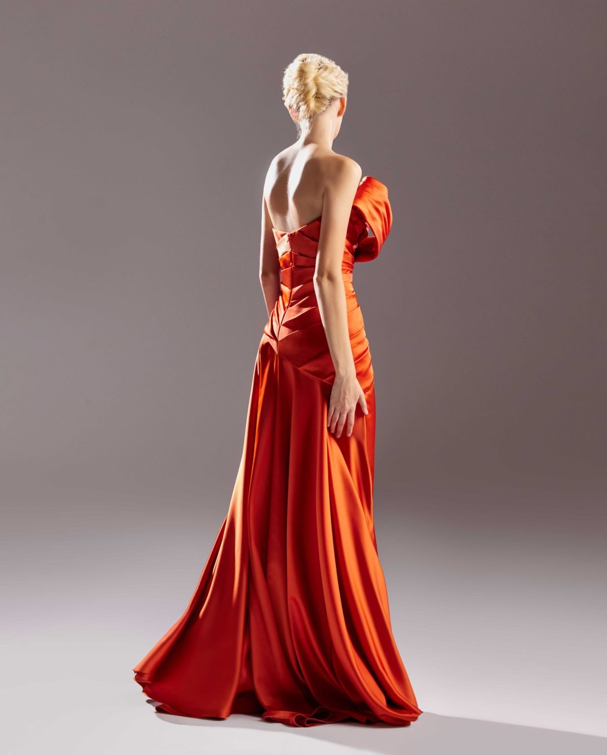 Burnt Orange Satin Dress