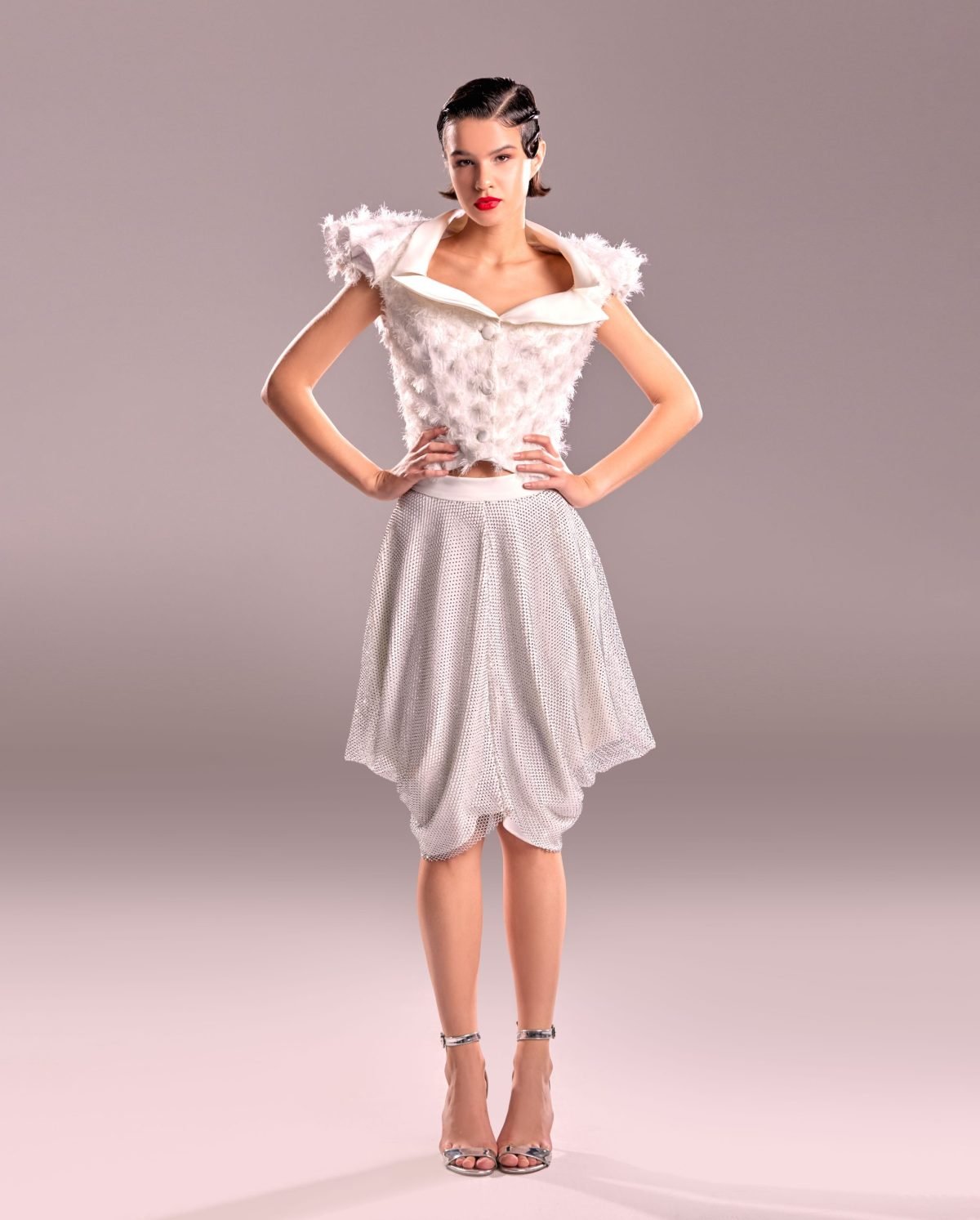 Crystallized Silver Skirt