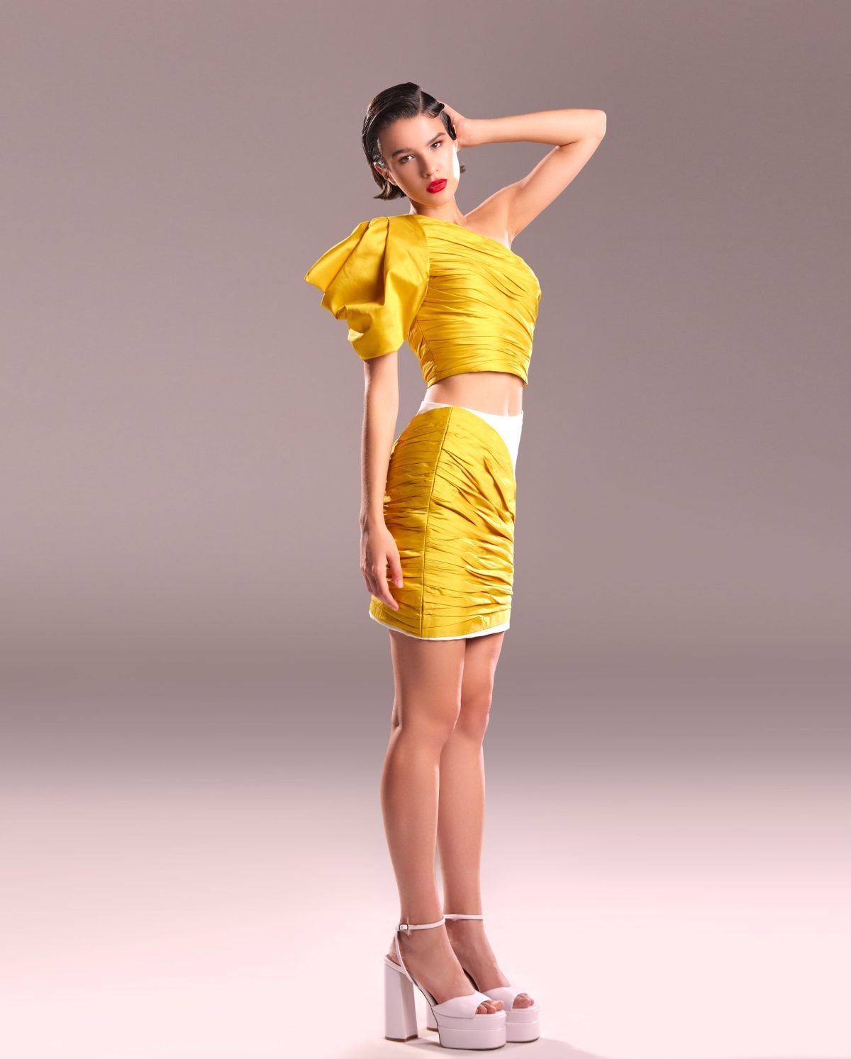 Draped Yellow Top