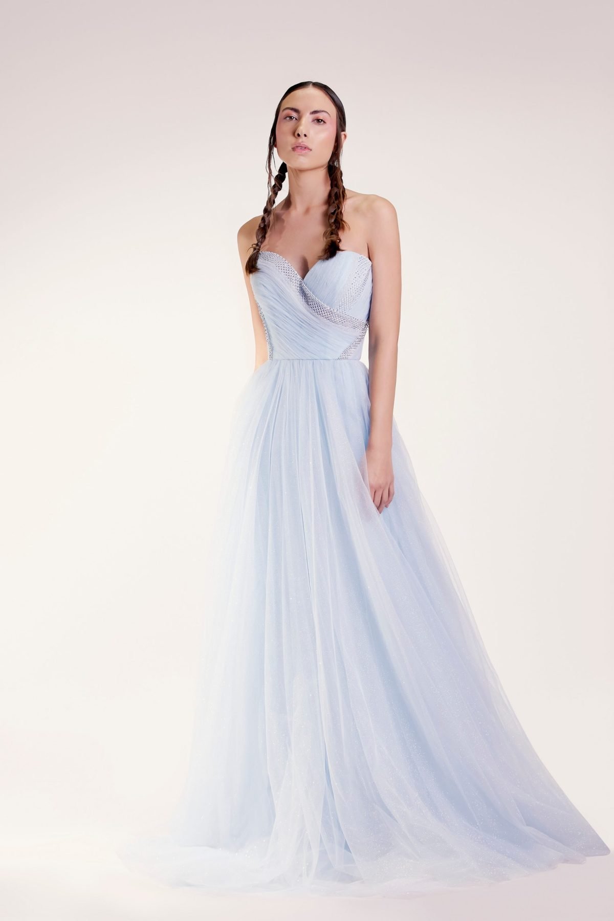 Sweetheart Metallic Tulle Dress