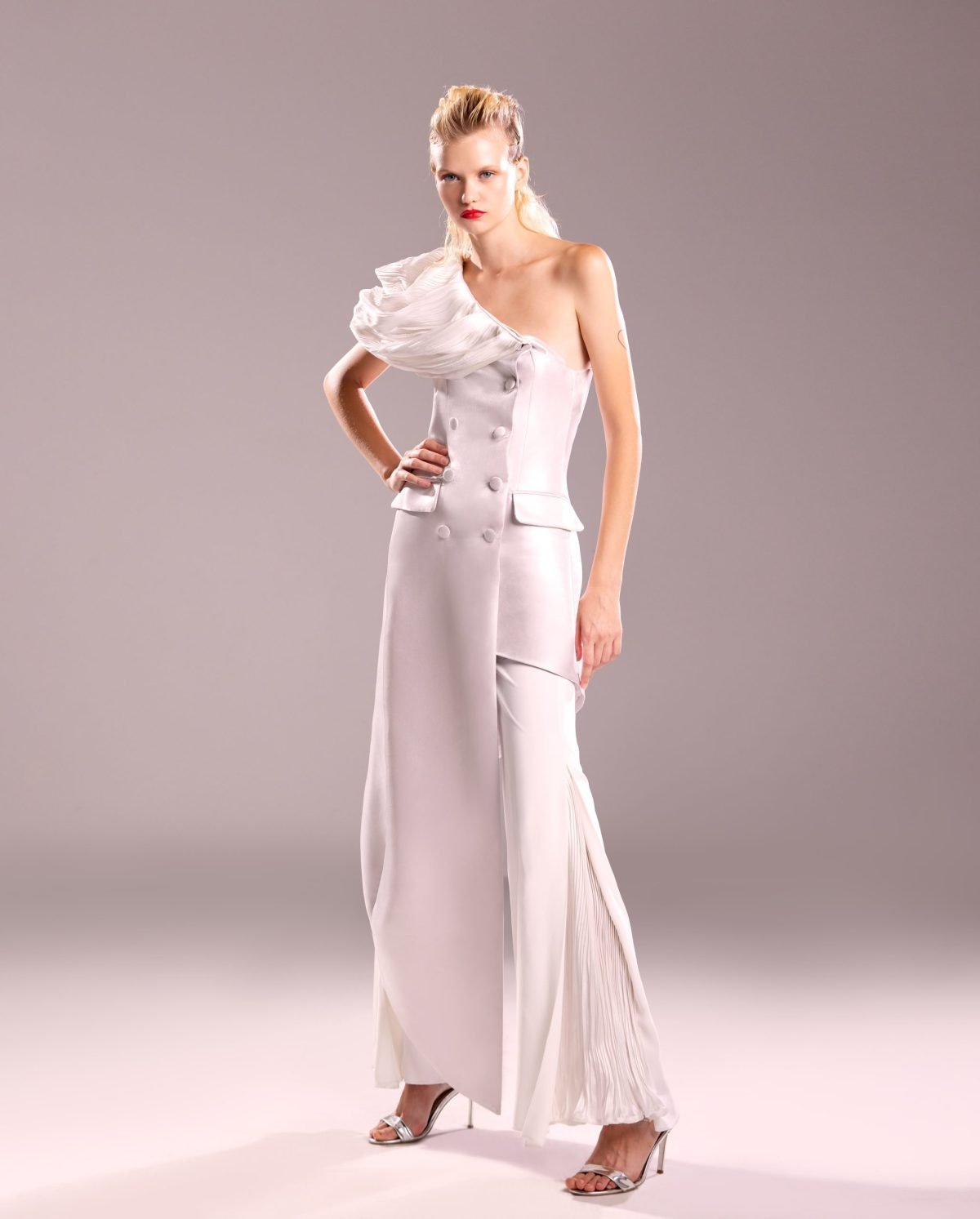 Crepe and Organza Pants