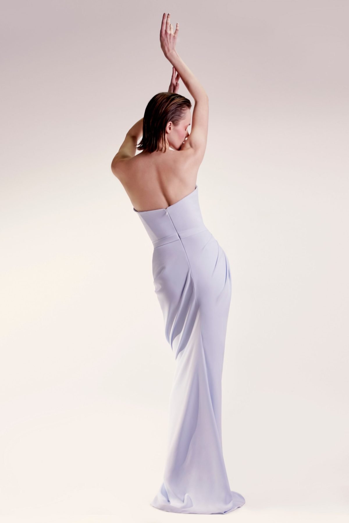 Flowingly Draped Crepe Dress