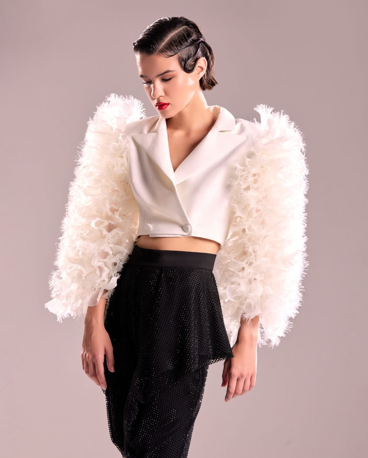 White Ruffled Jacket