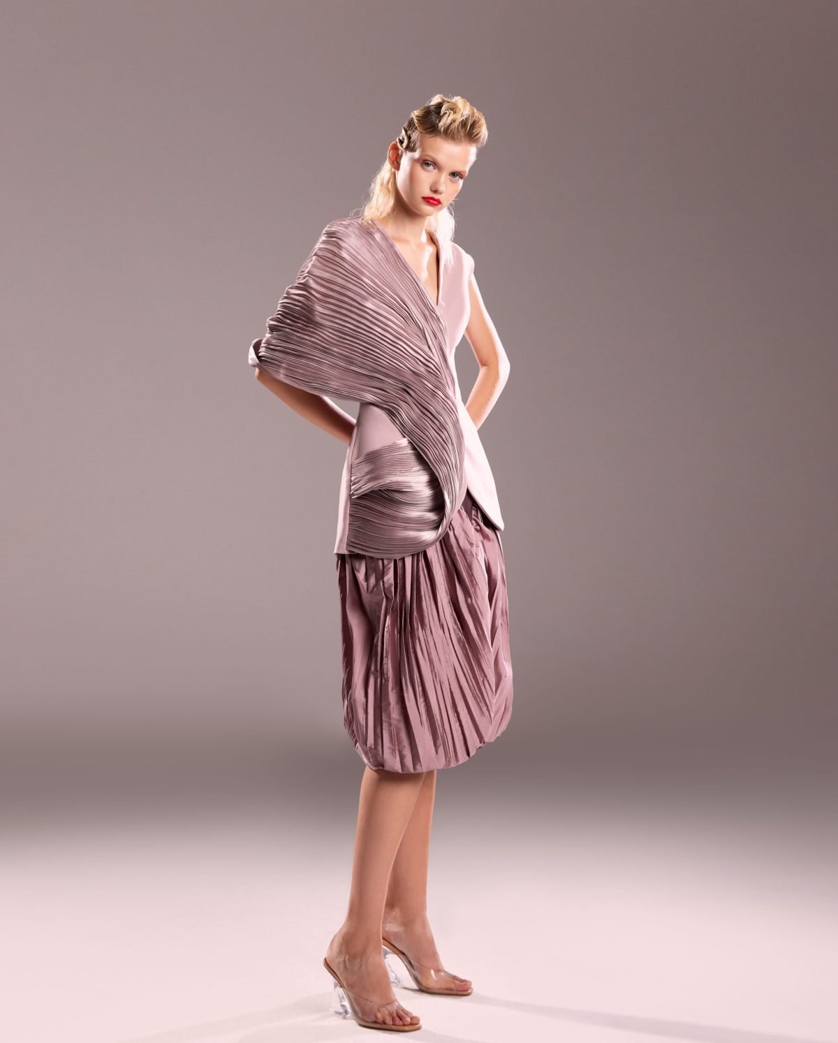 Powder Pink Taffeta Skirt
