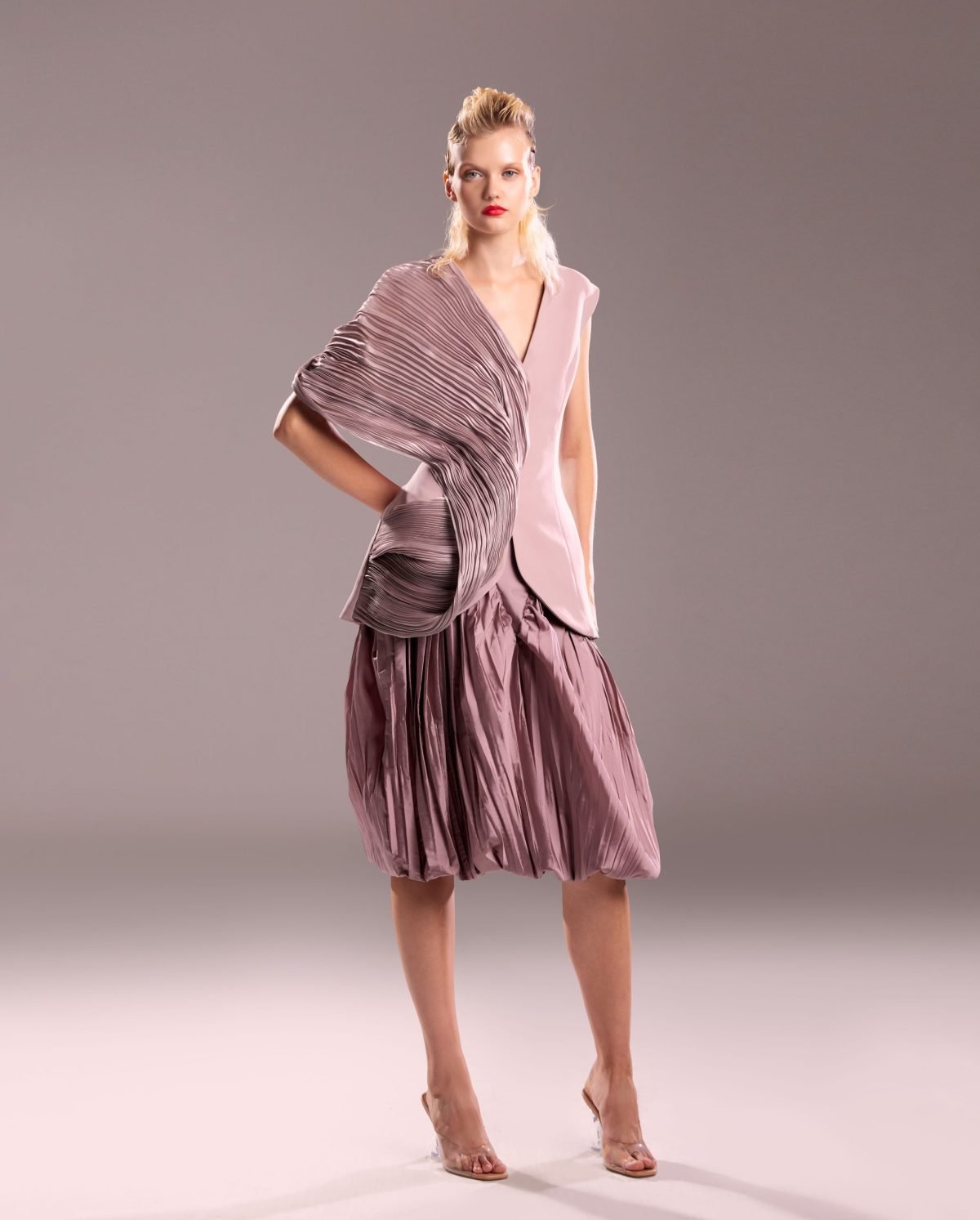 Powder Pink Pleated Jacket