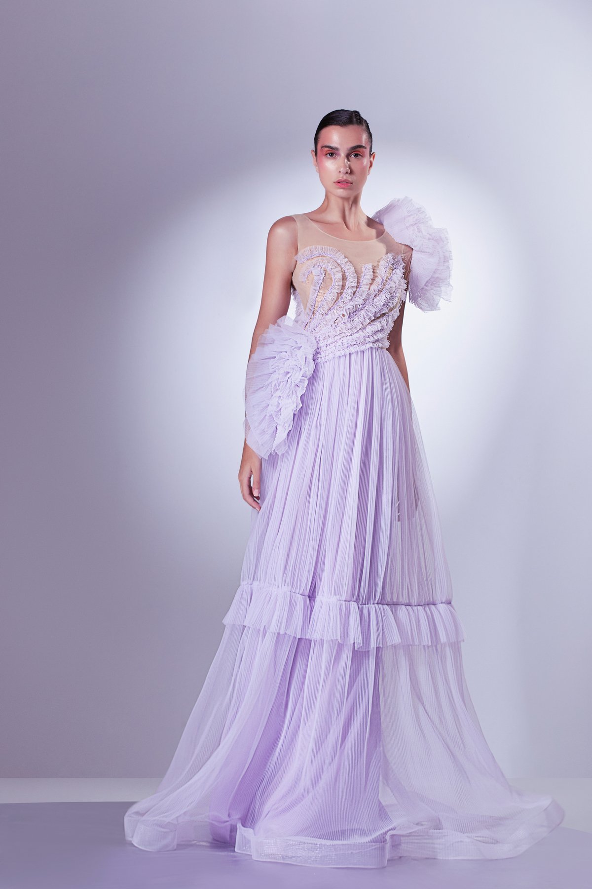One Shoulder Tulle Dress