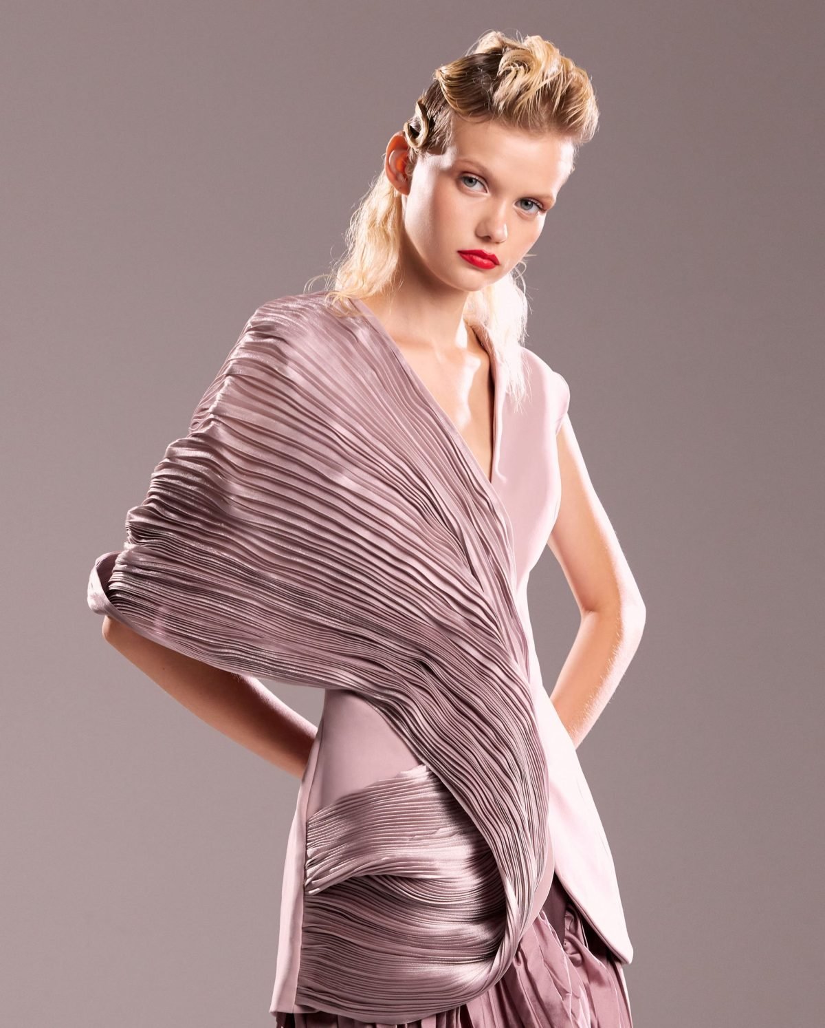 Powder Pink Pleated Jacket