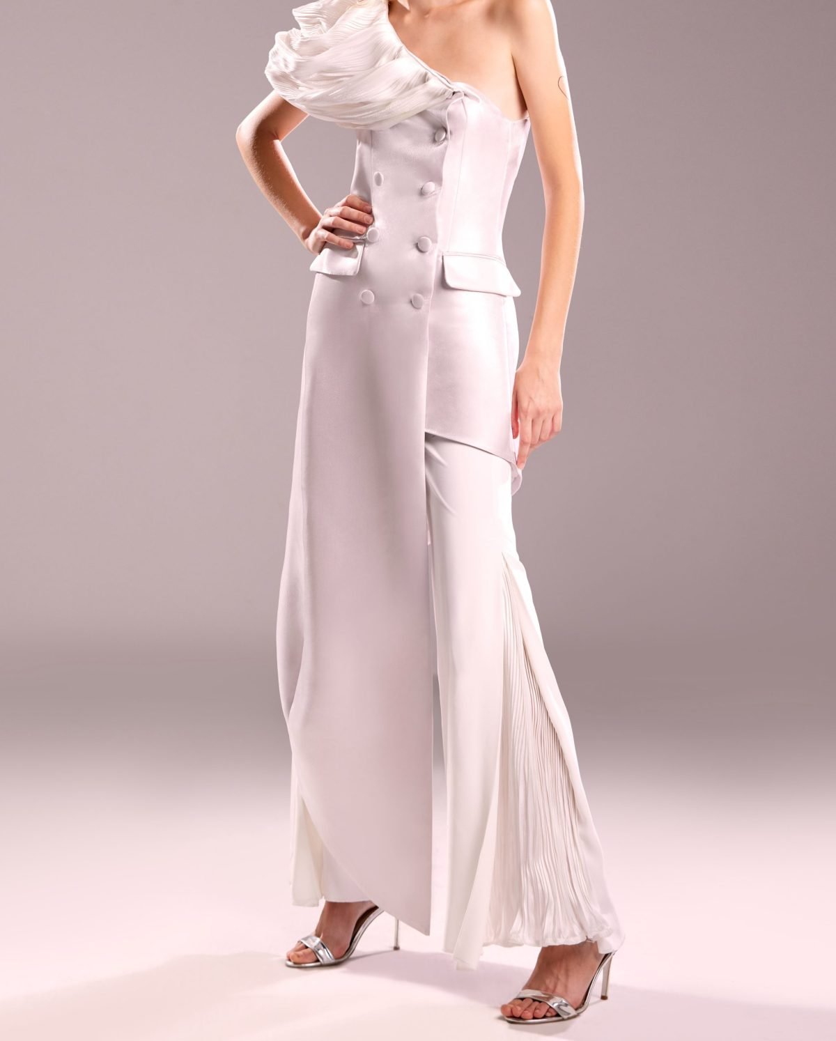 Crepe and Organza Pants