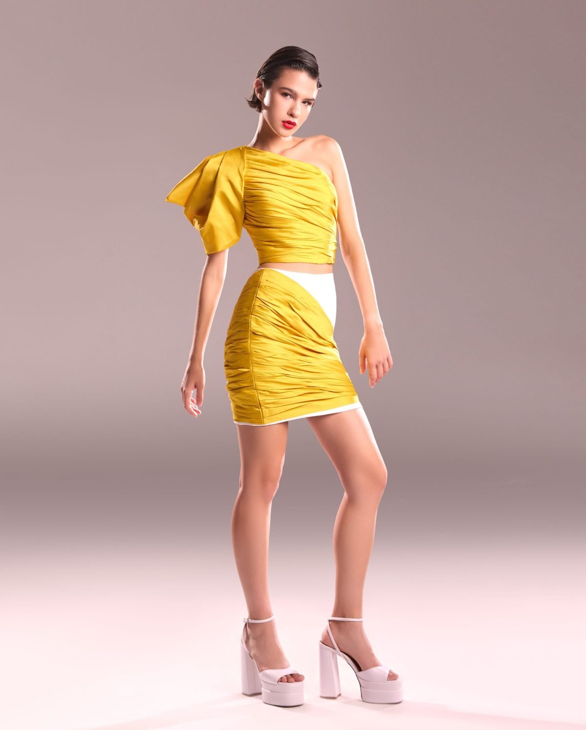 Draped Yellow Top