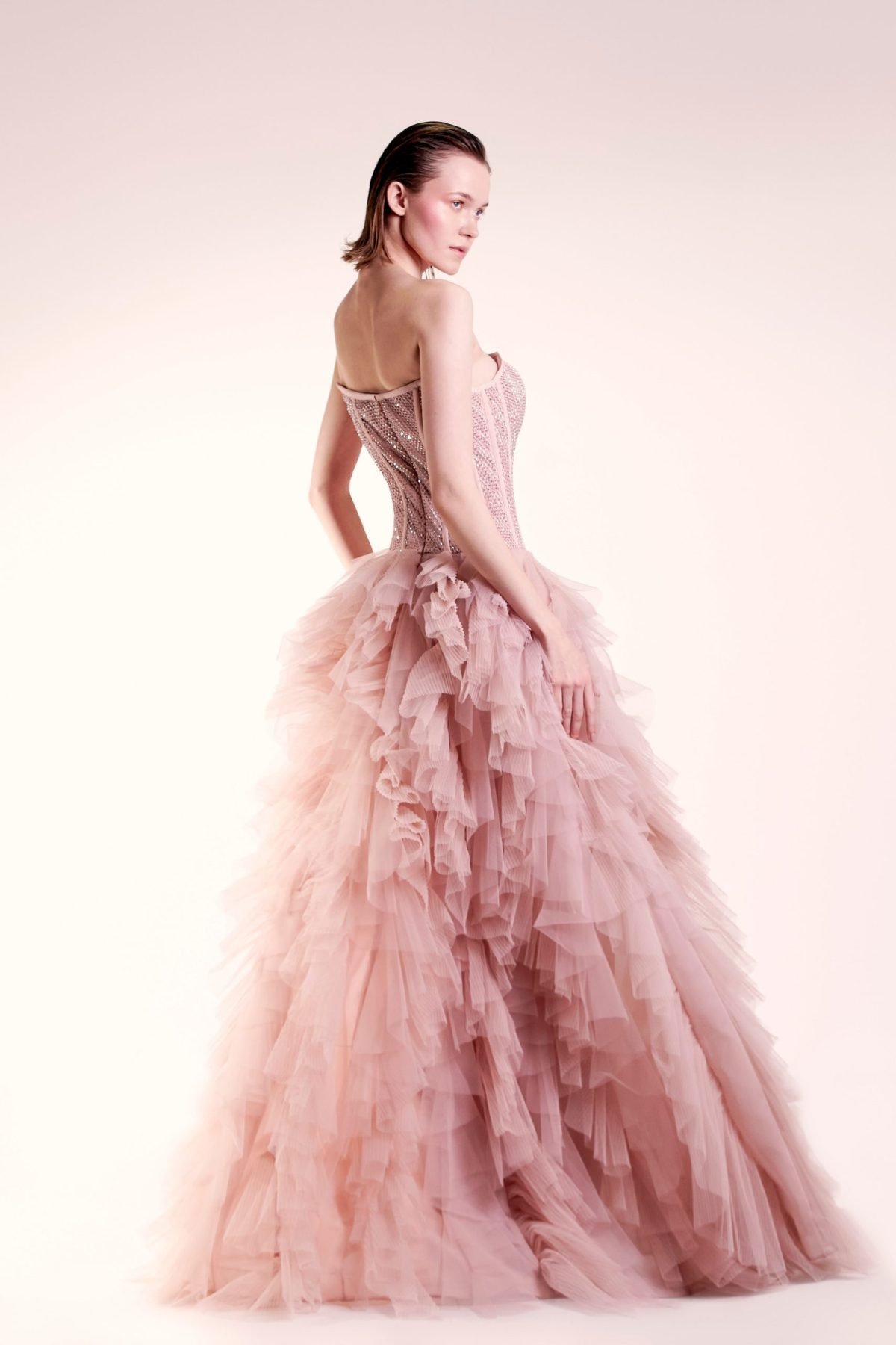 Corset Ruched Pink Dress