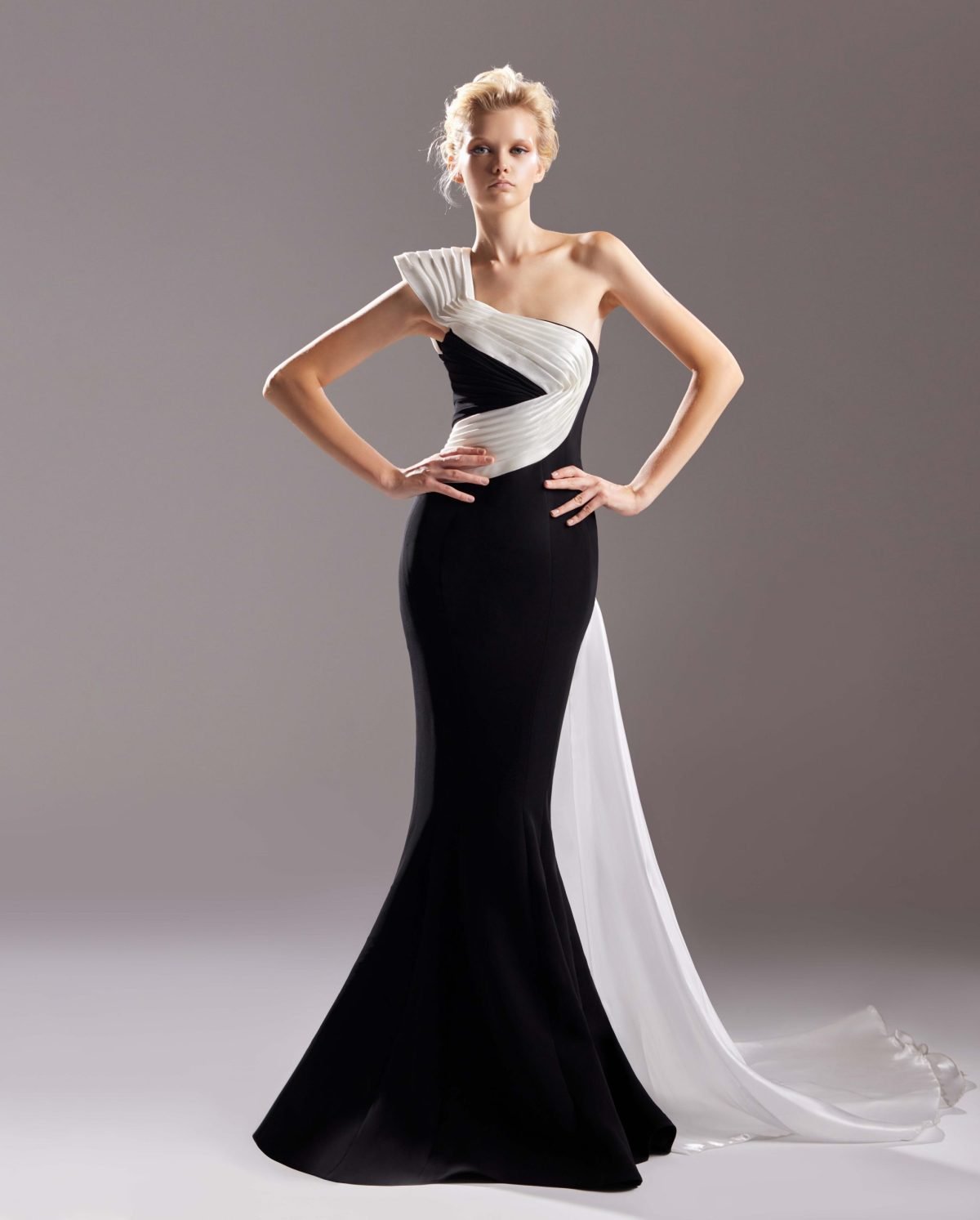 Black and White Mermaid Dress - Black, 42