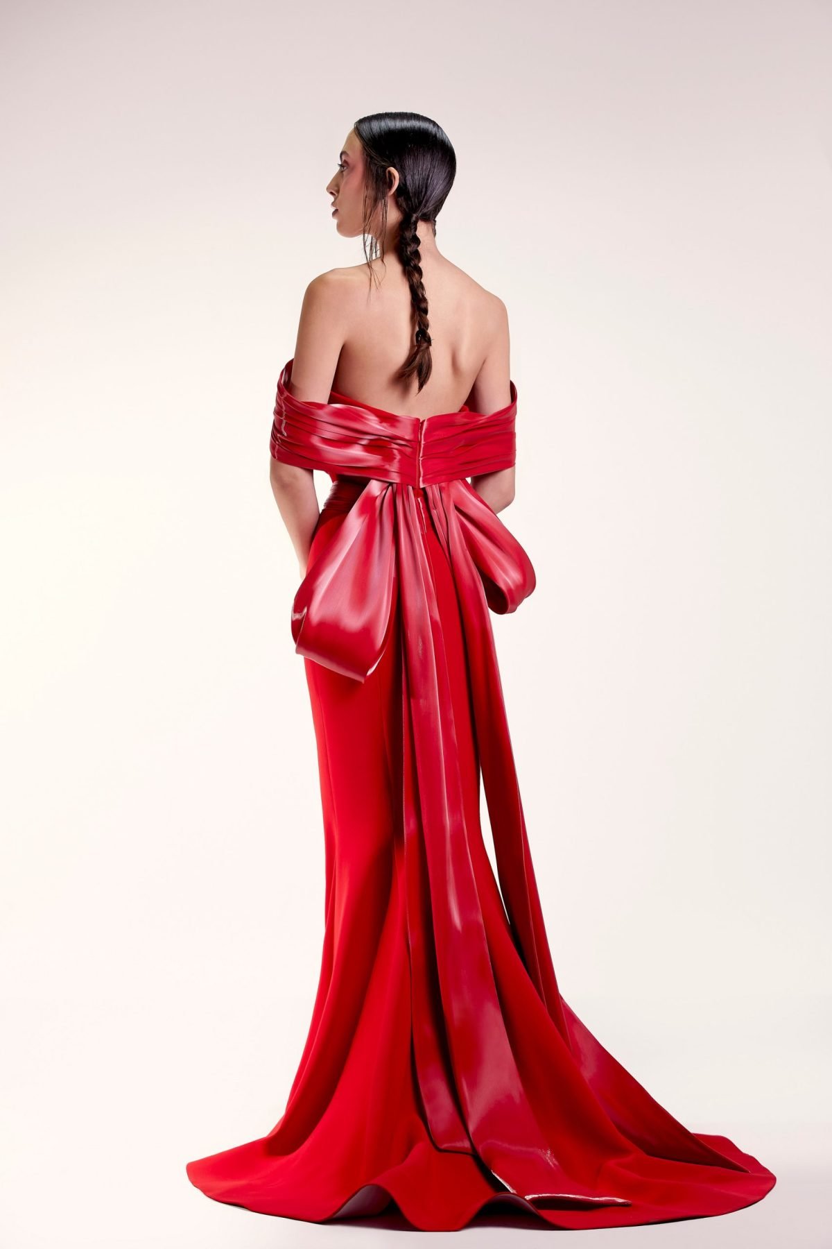 Off Shoulder and Back Bow Tie Dress