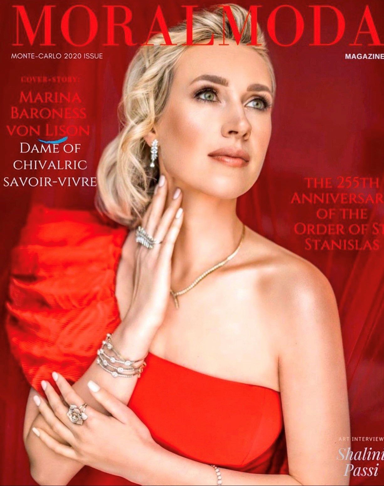 Baroness Marina Von Lisbon on the cover of MoralModa Monaco