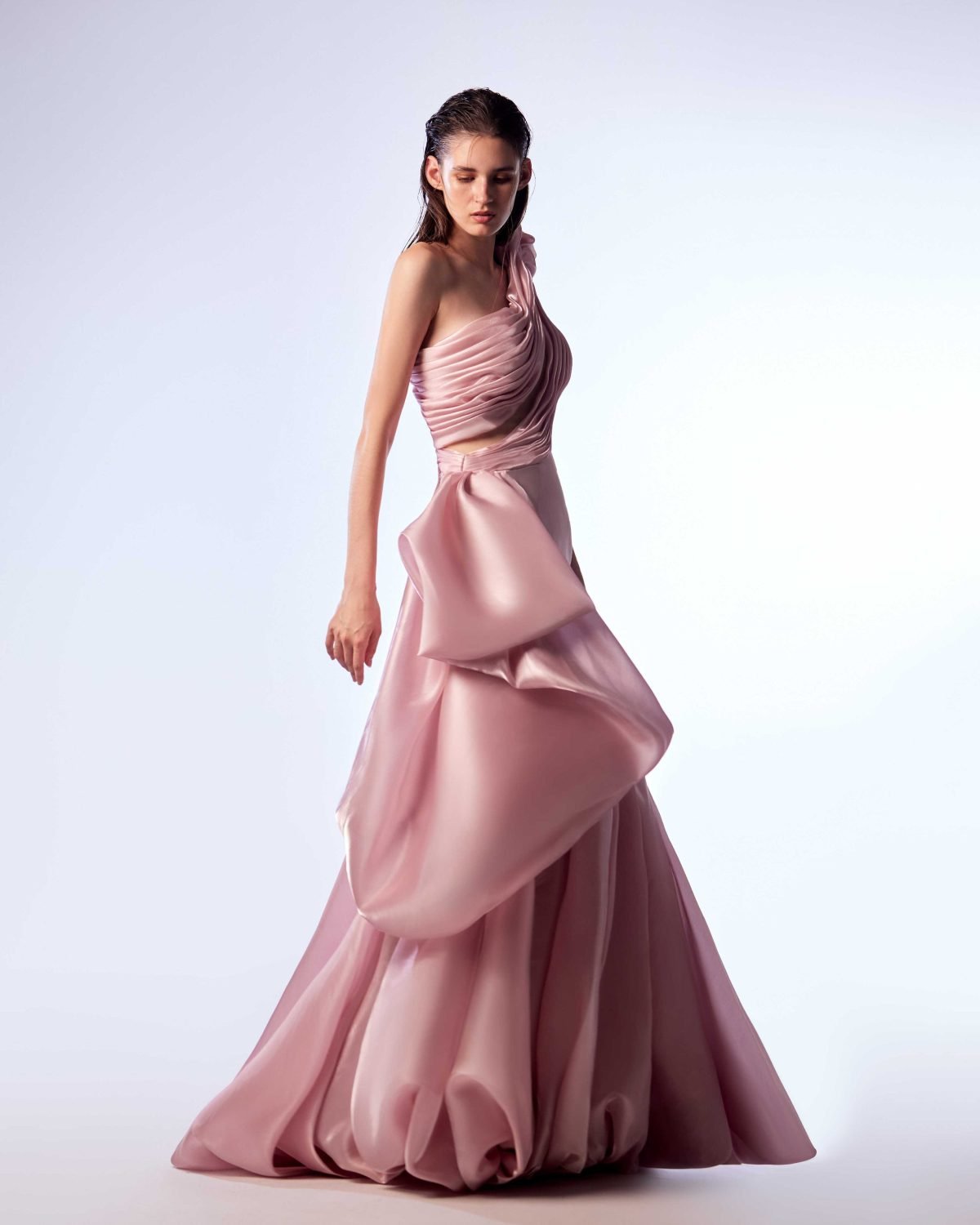 Ordandie Embellished Fire Orange Dress