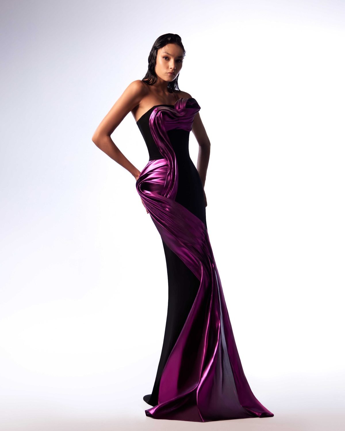 Ordandie Embellished Fire Orange Dress