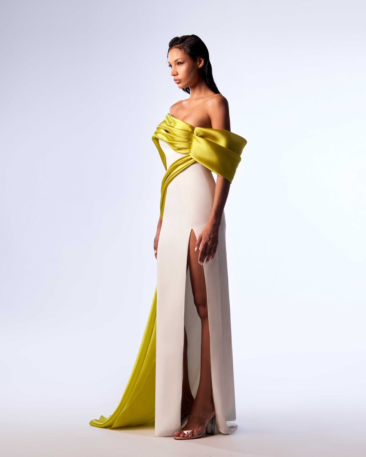 Ordandie Embellished Fire Orange Dress