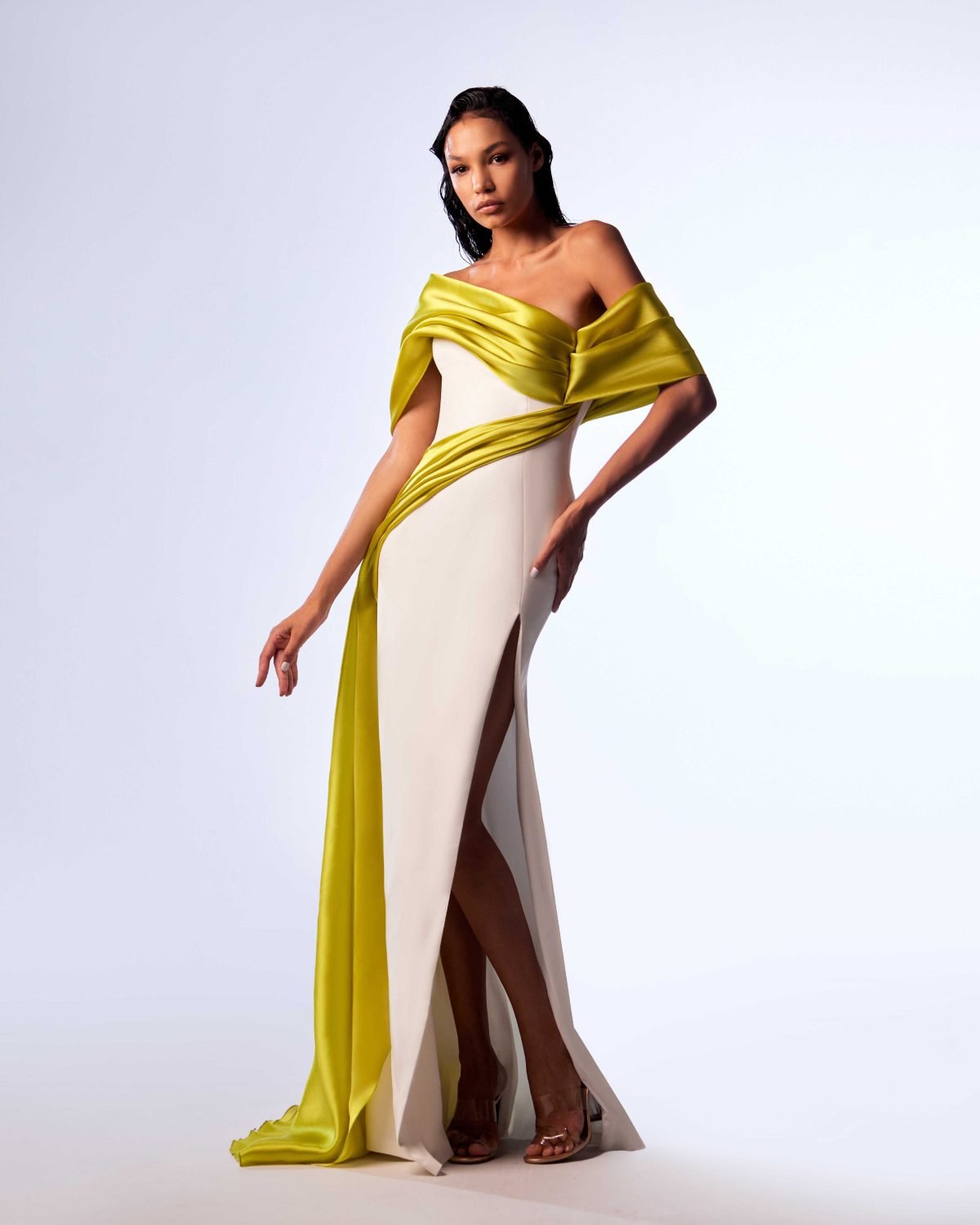 Ordandie Embellished Fire Orange Dress