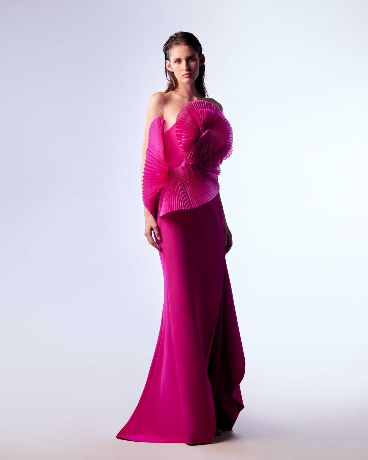 Ordandie Embellished Fire Orange Dress