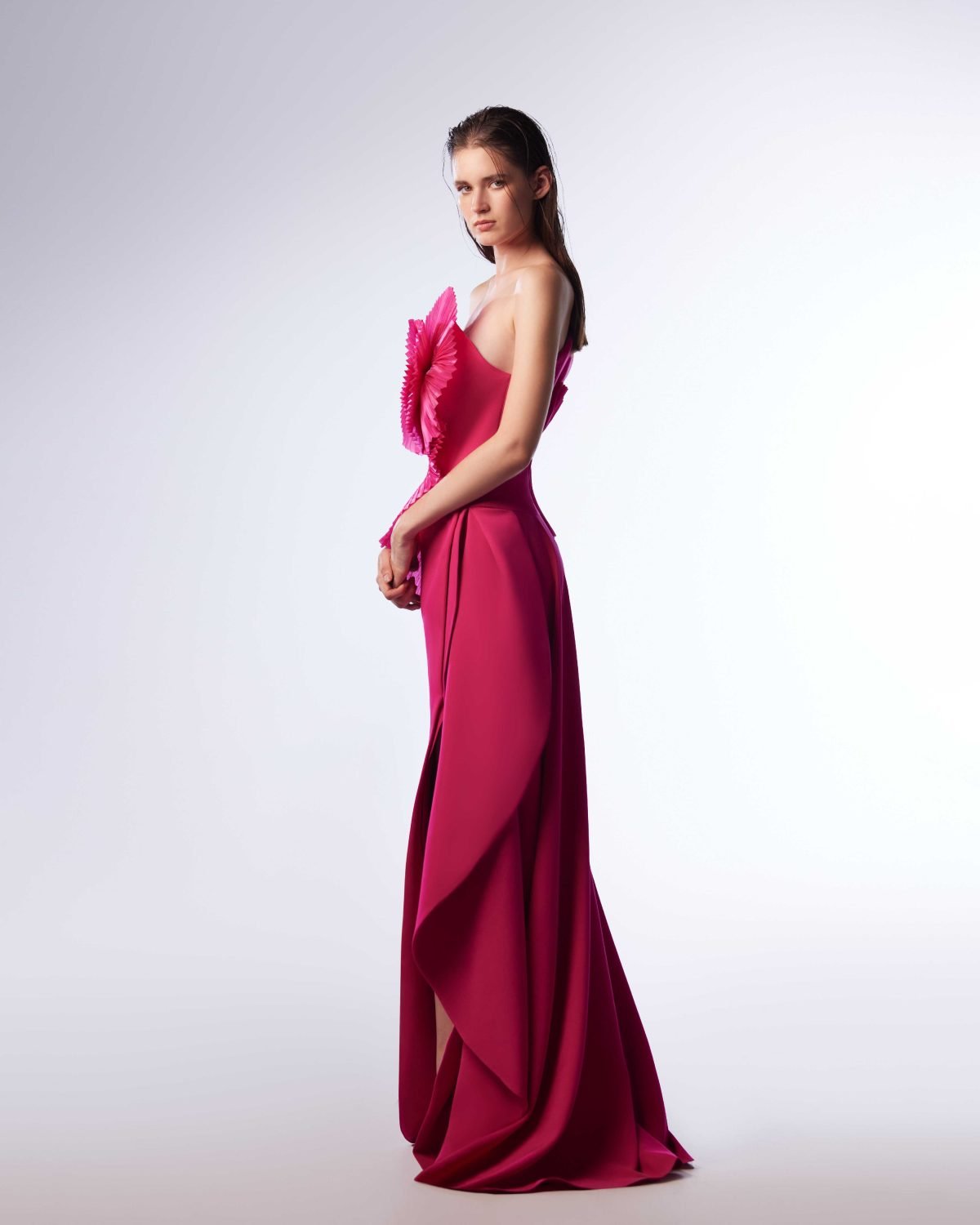 Ordandie Embellished Fire Orange Dress