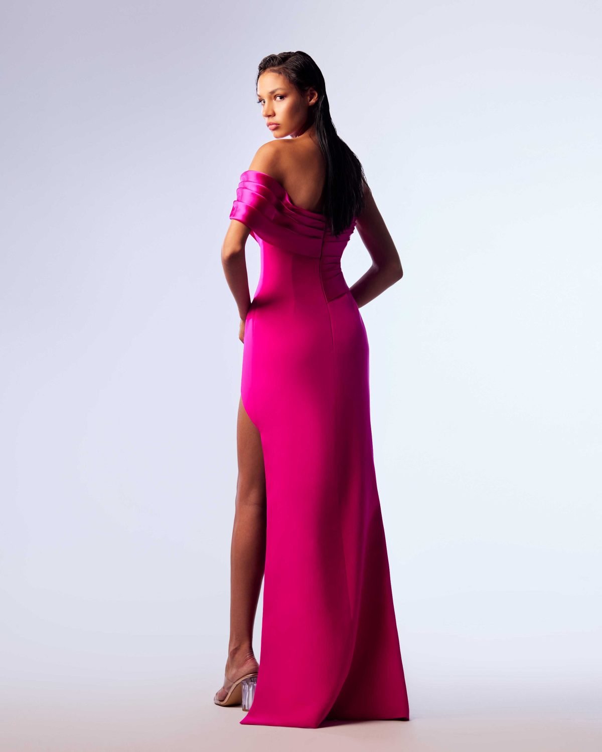 Ordandie Embellished Fire Orange Dress