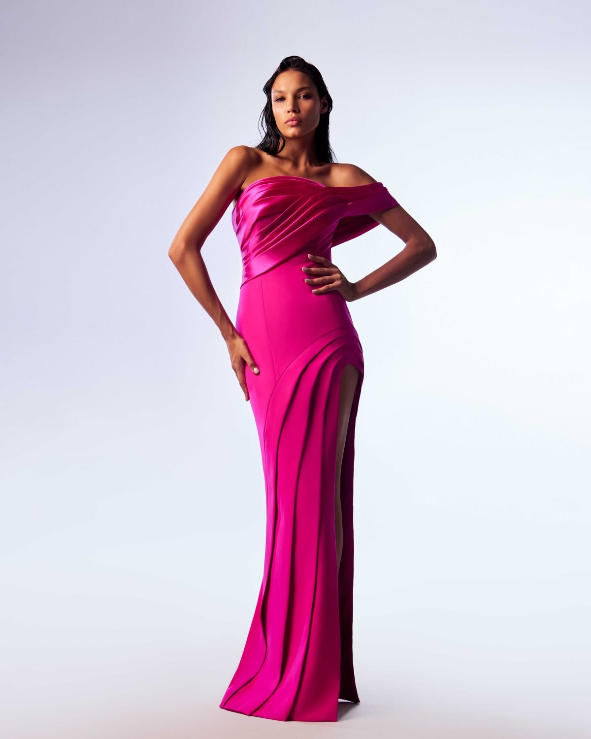 Ordandie Embellished Fire Orange Dress