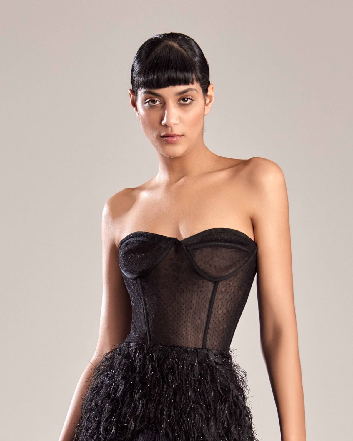 Dotted Feminine Black Corset