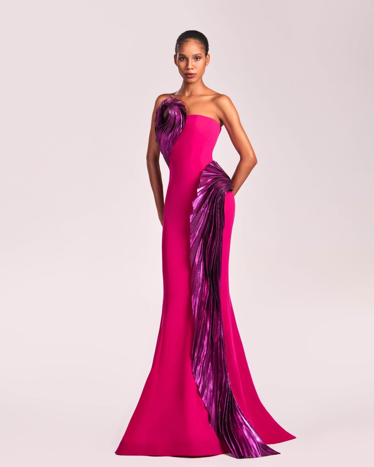 Metallic Swirls Fuchsia Dress
