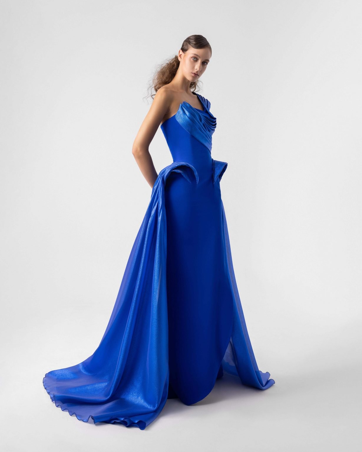 Curve Enhancing Draped One-Shoulder  Dress