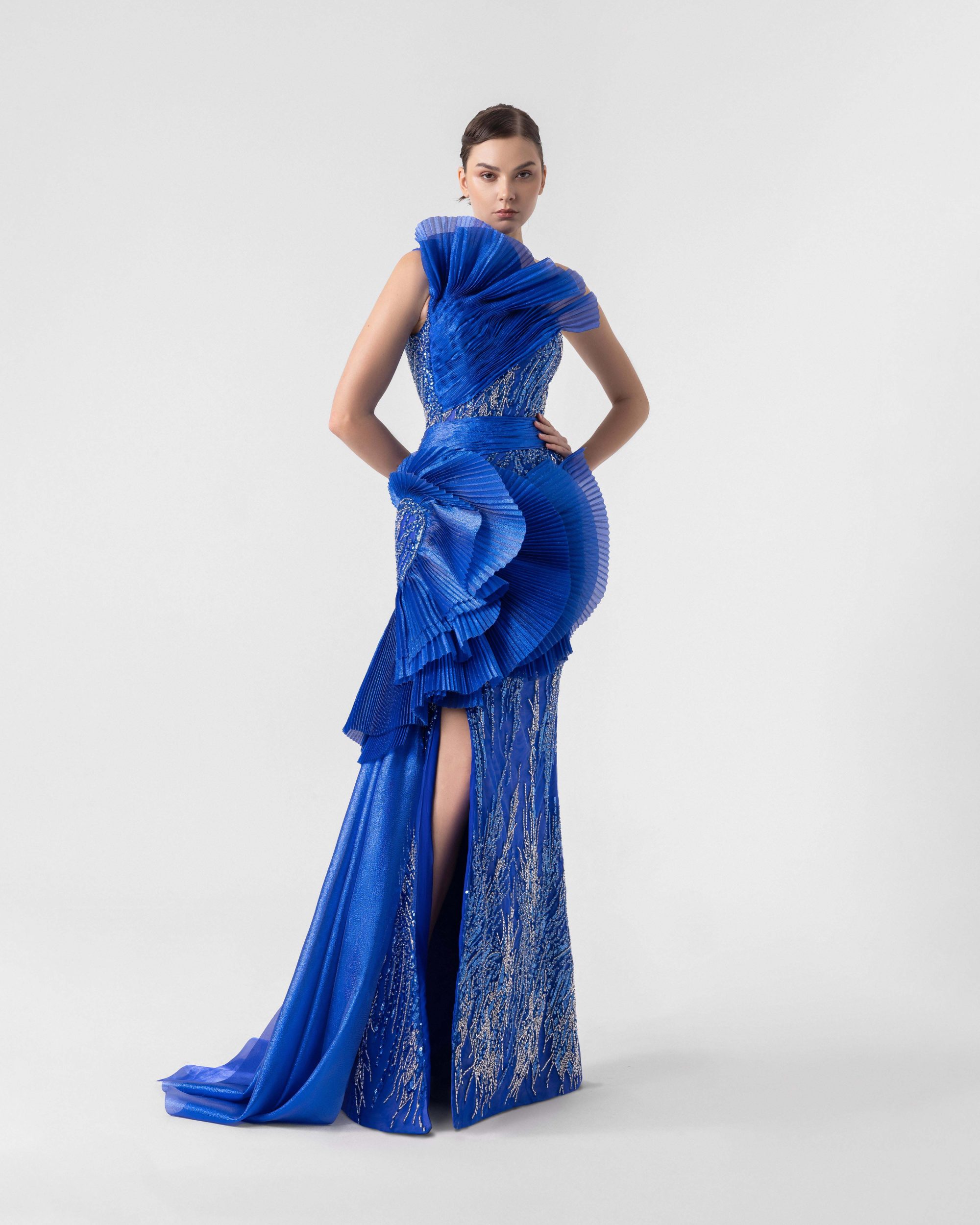 Sparkling Royal Blue Evening Dress